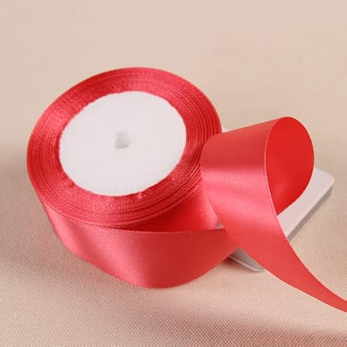 Handwerk Geschenke Verpackungsband, Ballonsband, 25 Yards 6 10 15 20 25 40 50 mm Satinband Bänder for Party Hochzeit Dekoration handgemachte Rose Schmetterling Haarspange Geschenke Band(Rosso,40mmSati von FFENFRYOU