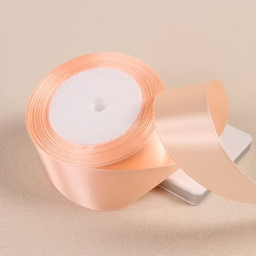 Handwerk Geschenke Verpackungsband, Ballonsband, 25 Yards 6 10 15 20 25 40 50 mm Satinband Bänder for Party Hochzeit Dekoration handgemachte Rose Schmetterling Haarspange Geschenke Band(Champagne,50mm von FFENFRYOU