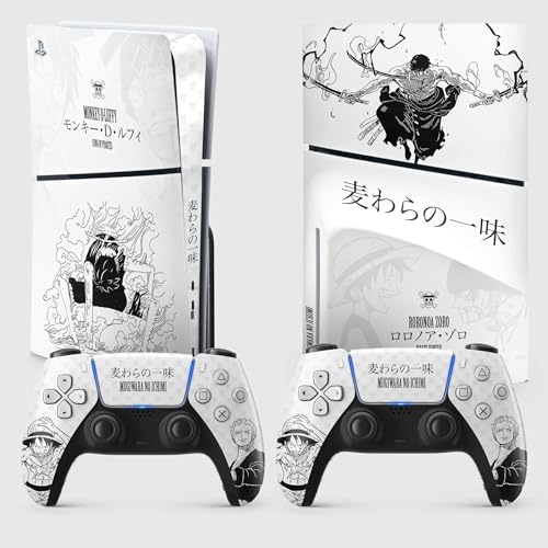 PS5 Skin Slim Gear 1, Aufkleber Playstation 5 Manga, Konsole und Controller, Edition Slim Disk, Skin Gear 1 PS5 (2 Controller) von FFrame