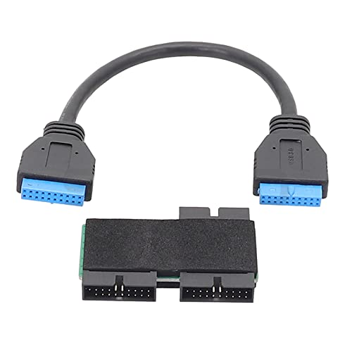 19-poliger USB-Adapter-Anschluss, 1 USB 19-polige Buchse auf 2 19-poligen Stecker, Konverter-Hub mit Chip und modularem Kabel von FGDTREE