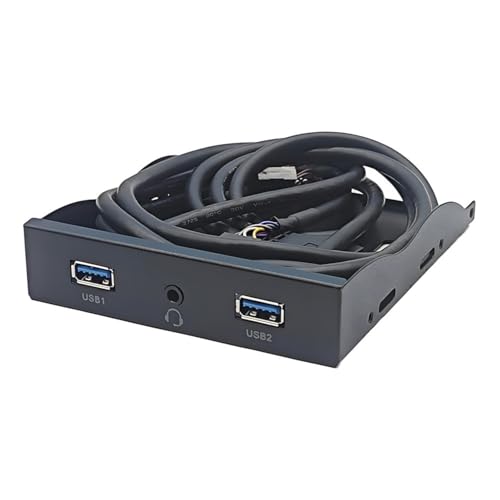 3,5 Zoll 19-polig auf USB 3.2 GEN1 Port Hubs Splitter Disppy Bay 3,5 mm Kopfhöreranschluss Erweiterung Frontpanel Rack für PC von FGDTREE