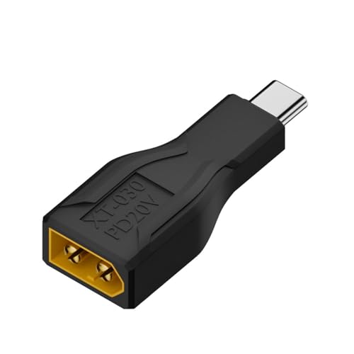 FGDTREE XT60 Stecker auf USB-Typ-C-Stecker, Ladeadapter mit 100 W Leistung, unterstützt für Modell-Enthusiasten, Drohnen und Boote, Batterien von FGDTREE