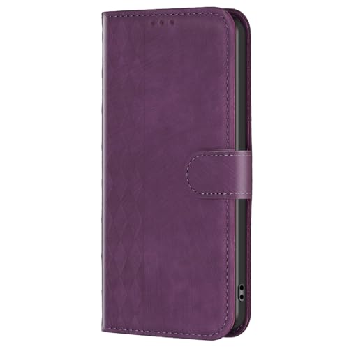 FHCBEMGI Leder Hülle Für iPhone 15/15 Pro/15 Plus/15 Pro Max Rundumschutz Fallschutz Shell Mit Kameraschutz Multifunktional Case Mit Kartenfach (Purple,15) von FHCBEMGI