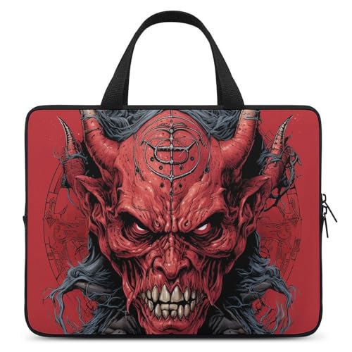 FHPCE Laptop-Umhängetasche, 38,1 cm (15 Zoll), Laptoptasche, Computertasche, Teufelskopf, Diagramm, Messenger-Tasche für Unisex von FHPCE