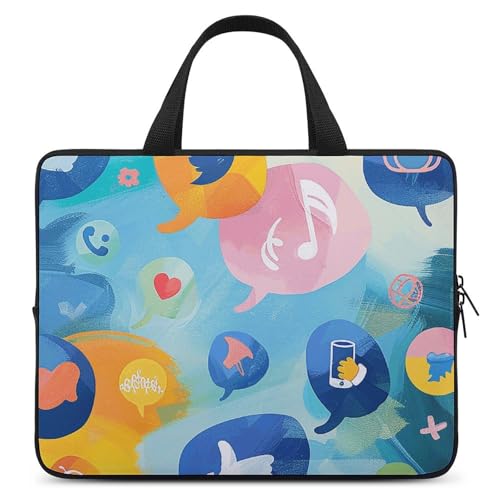 FHPCE Laptop-Umhängetasche, Laptoptasche, Computertasche, Sprechblasenmuster, Messenger-Tasche für Unisex, Sprechblasenmuster, 10 Zoll von FHPCE