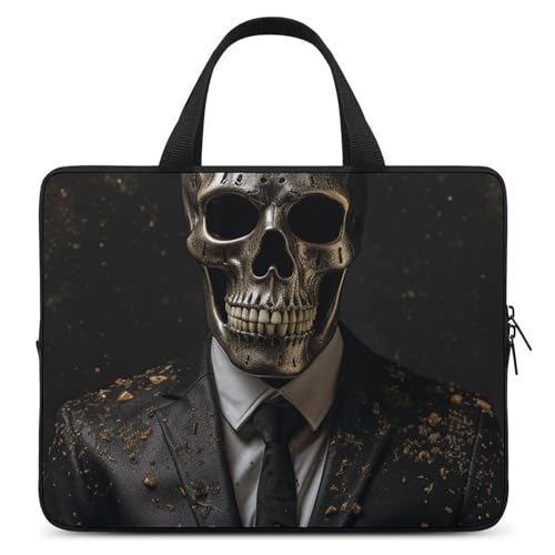 FHPCE Laptop-Umhängetasche, Laptoptasche, Computertasche, Totenkopf-Stil, Herren, Messenger-Tasche für Unisex, Totenkopf-Stil, 30,5 cm (12 Zoll) von FHPCE