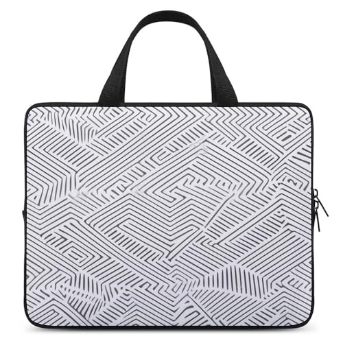 FHPCE Laptop-Umhängetasche, Laptoptasche, Computertasche, Zickzack-Linien, Messenger-Tasche für Unisex, Zick-Zack-Linien, 30,5 cm (12 Zoll) von FHPCE