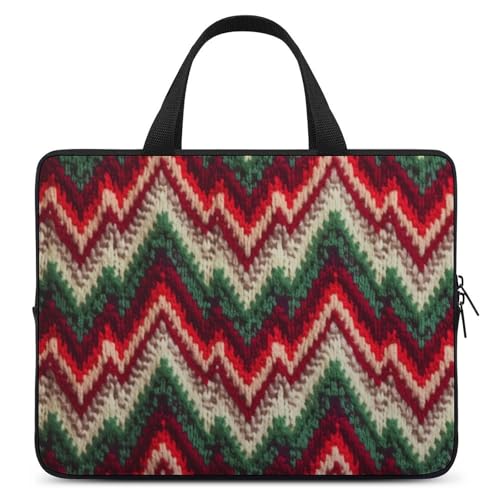 FHPCE Laptop-Umhängetasche, Laptoptasche, Computertasche, festliches Strickmuster, Messenger-Tasche für Unisex, festliches Strickmuster, 43,2 cm (17 Zoll) von FHPCE