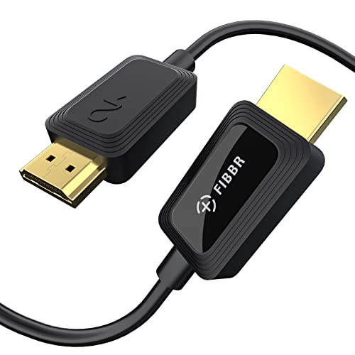 FIBBR 8K HDMI Glasfaserkabel 15M, 48Gbps 8K HDMI 2.1 Kabel/AOC Unterstützung 8K@60Hz, 4K@120Hz/144Hz HDR eARC 3D Dolby Atmos HDCP 2.2&2.3 Kompatibel mit PS5, Xbox Series X, PC, TV von FIBBR