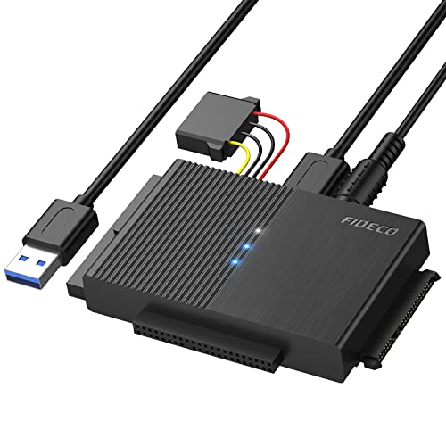 FIDECO IDE und SATA Adapter, USB 3.0 Festplatten Adapter mit Netzschalter, SATA und IDE Konverter für 2.5" und 3.5" HDD oder SSD, CD-ROM, CD-RW, DVD-RW Laufwerke FIDECO IDE und SATA Adapter, USB 3.0 Festplatten Adapter mit Netzschalter, SATA und IDE Konverter für 2.5" und 3.5" HDD oder SSD, CD-ROM, CD-RW, DVD-RW Laufwerke von FIDECO