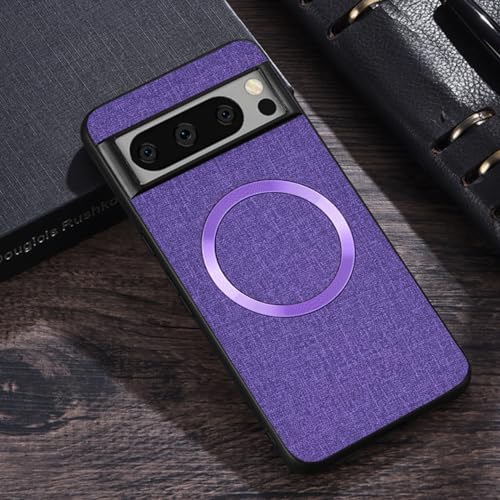 FIFTHAVE Magnetisch Handyhülle Google Pixel 6 Hülle kompatibel mit MagSafe,Hardcase Schutzhülle Google 6 Hart PC Case Slim Matt Cover Dünn Weich TPU Kratzfest Bumper 6.4'' Violett von FIFTHAVE