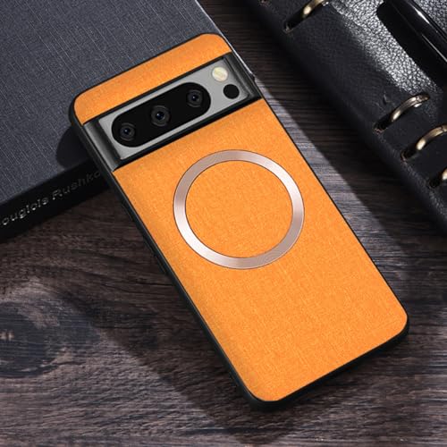 FIFTHAVE Magnetisch Handyhülle Google Pixel 6A Hülle kompatibel mit MagSafe,Hardcase Schutzhülle Google 6A Hart PC Case Slim Matt Cover Dünn Weich TPU Kratzfest Bumper 6.1'' Orange von FIFTHAVE