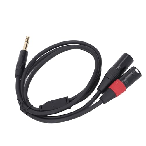 1/4-Zoll-auf-Dual-XLR-Stecker-Y-Splitterkabel, 6,35-mm-Stereokabel, Unsymmetrisches 2-XLR-Stecker-auf-Viertel-Zoll-Adapterkabel Zum Anschluss von 2 Mikrofonen mit (1m) von FILFEEL