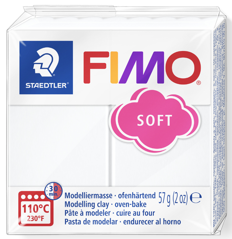 FIMO SOFT Modelliermasse, ofenhärtend, weiß, 57 g von FIMO