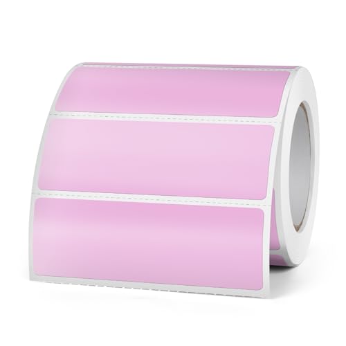 FINDAT Violett Thermo-Etiketten 75 x 25 mm Vinyl Rolle Selbstklebende Thermo-Aufkleber Wasserdichtes Rechteck Drucker-Etiketten für Büro DIY Design Barcode Versand 500 Stück Purple von FINDAT