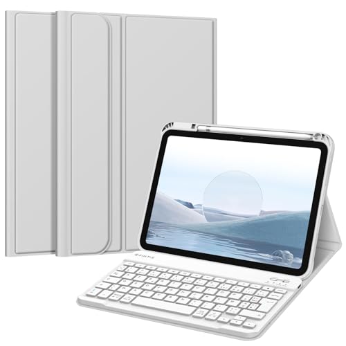 FINTIE Französische AZERTY-Tastatur für iPad 10. Generation 2022 10,9 Zoll - Kabellose AZERTY-Tastatur, Abdeckung mit Mehreren Positionen, Silber FINTIE Französische AZERTY-Tastatur für iPad 10. Generation 2022 10,9 Zoll - Kabellose AZERTY-Tastatur, Abdeckung mit Mehreren Positionen, Silber von FINTIE