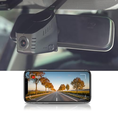 Fitcamx Dashcam 4K Kompatibel mit VW Universal (HD2-6013), Autokamera 2160P UHD Video WiFi, G-Sensor, Loop-Aufnahm, WDR Dasch-cam Auto, OEM Volkswagen Zubehör, mit 64 GB Karte von FITCAMX