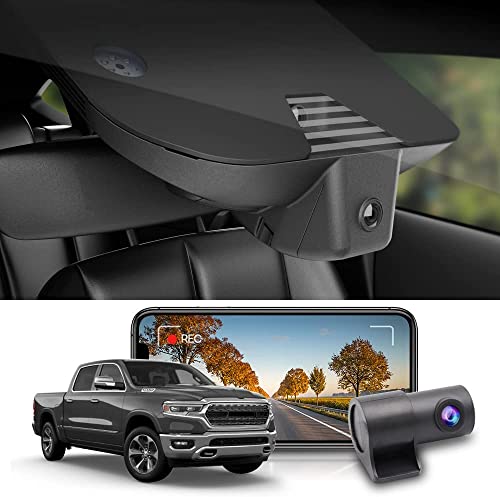 Fitcamx Dashcam Auto Vorne Hinten 2160+1080P Kompatibel mit RAM 1500 2500 3500(Model C) 2019-2024 Rebel Big Horn Laramie Tradesman TRX Classic, OEM Dashcam 4K UHD WiFi, Loop-Aufnahm, WDR, 128GB-Karte von FITCAMX