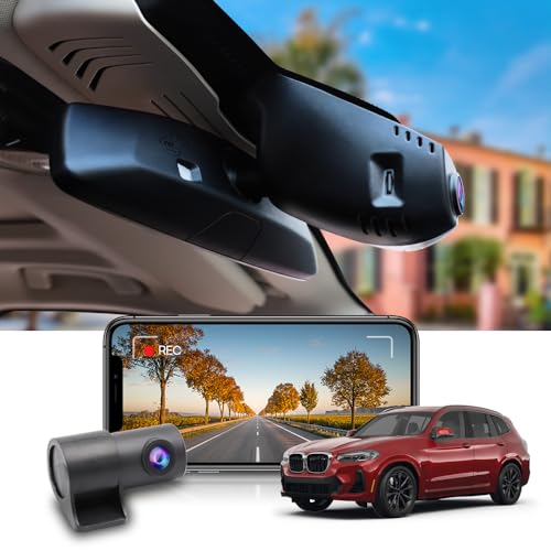 Fitcamx Dashcam Auto Vorne Hinten 2160P+1080P Kompatibel mit BMW X3 X3 M (HD2-9208) 2018-2024 M40i Sdrive Xdrive30i 30e (G01), OEM Dashcam 4K UHD Video WiFi, G-Sensor, Loop-Aufnahme, WDR, 128 GB Karte von FITCAMX