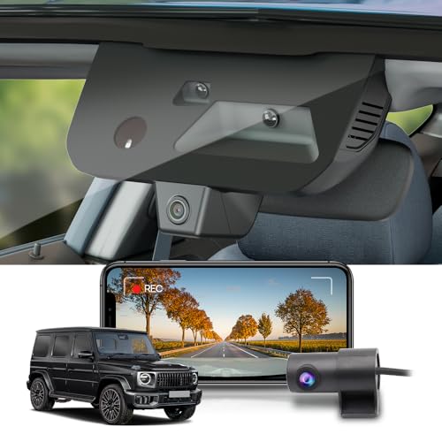 Fitcamx Dashcam Auto Vorne Hinten 2160P+1080P Kompatibel mit Mercedes-Benz G-Class 2025 G550 450d AMG G63 (W465), OEM Dashcam 4K UHD Video WiFi, G-Sensor, Loop-Aufnahme, WDR Car Camera, 128GB-Karte von FITCAMX