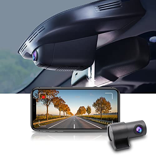 Fitcamx Dashcam Vorne Hinten 1440P+1080P Geeignet für Alfa Romeo Giulia & Stelvio 2017-2024, OEM Look Dashcam 2K HD Video WiFi, Parkmodus, Loop-Aufnahm, G-Sensor, WDR Autokamera, mit 64GB Karte von FITCAMX