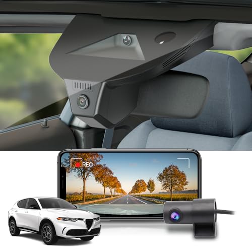 Fitcamx Dashcam Vorne Hinten 2160P+1080P Passend für 2025 Alfa Romeo Tonale & Tonale Hybrid 2024 2025 Veloce Speciale Ti Sprint, OEM Dashcam 4K Video WiFi, G-Sensor, Loop-Aufnahm, WDR, 128 GB-Karte von FITCAMX