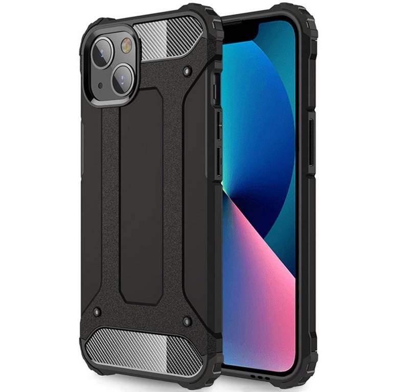 FITSU Handyhülle Outdoor Hülle für iPhone 13 Schwarz, Robuste Handyhülle Outdoor Case stabile Schutzhülle mit Eckenschutz von FITSU