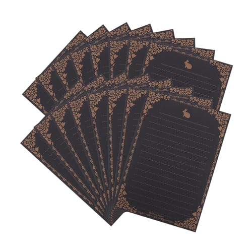 FIXOSHEE 50 Blatt Schwarz Liniertes Briefpapier Schreibpapier Grußkarten Papier Für Einladung Retro-briefpapiere Schreibutensilien Brief Aus Papier Vintage Briefpapier Black von FIXOSHEE