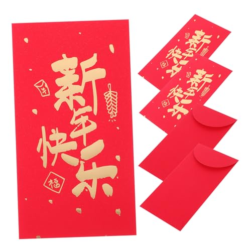 FIXOSHEE 6St Rote Umschlagtasche für das neue Jahr Geldumschläge Chinesische Geldtasche Geldpaket chinese new year chinesisch neujahr rote Papierpakete des neuen Jahres Glück Geldbeutel von FIXOSHEE