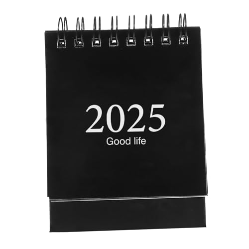 FIXOSHEE Tischkalender 2025 Zeitplankalender 2025 Standkalender 2025 Desktop-jahreskalender Kalender 2024-2025 Zerreißbarer Kalender Mini-kalender Neujahrskalender 2025 Papier Black von FIXOSHEE