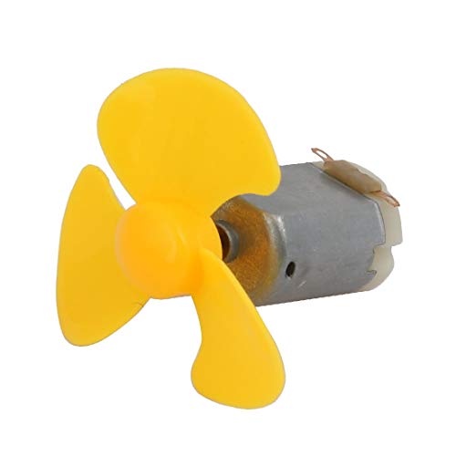 New Lon0167 DC 12V 0.1A 21000RPM Propeller mit 3 Schaufelmotoren Gelb 50mm x 2mm für Modellflugzeuge(DC 12V 0.1A 21000RPM 3-Flügel-Motorpropeller Gelb 50mm x 2mm für Flugmodelle) von FIYA