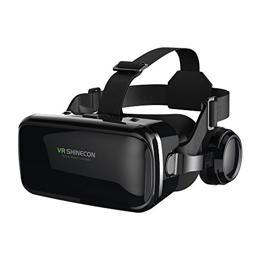 FIYAPOO VR Brille with Headset 3D VR Glasses Virtual Reality Brille PC Unterhaltung für 4.7-6.5 Display, Android/iOS Handgeräte, HD, Blaulicht Modus,Kinder und Erwachsenen, Geschenk von FIYAPOO