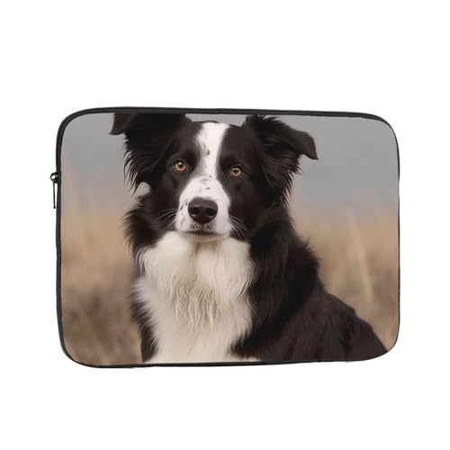 Border Collie Laptophülle, 30,5 cm (12 Zoll), Laptophülle, Computer-Tragetasche, stoßfest, schützende Notebookhülle, tragbare Laptoptasche, wasserdichte Aktentasche, Tasche für Männer und Frauen von FJWSLCH