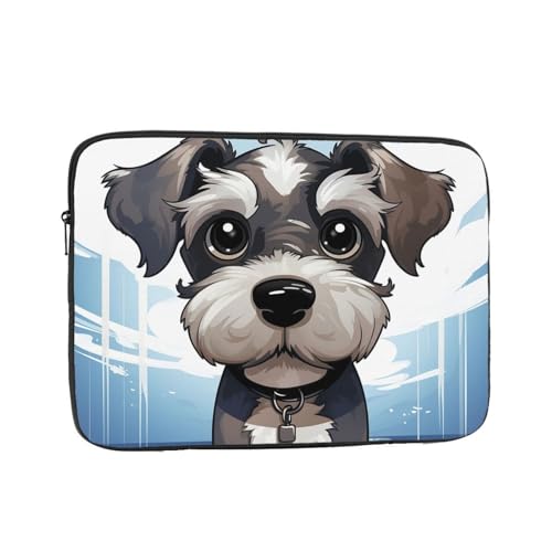 Entzückende Schnauzer-Laptophülle, 38,1 cm (15 Zoll), Laptophülle, Computer-Tragetasche, stoßfest, schützende Notebook-Tasche, tragbare Laptop-Tasche, wasserdichte Aktentasche für Männer und Frauen von FJWSLCH