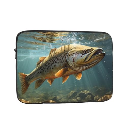 Fly Fish Laptophülle, 15 Zoll (38,1 cm), stoßfest, schützende Notebookhülle, tragbare Laptoptasche, wasserdichte Aktentasche, Tasche für Männer und Frauen von FJWSLCH