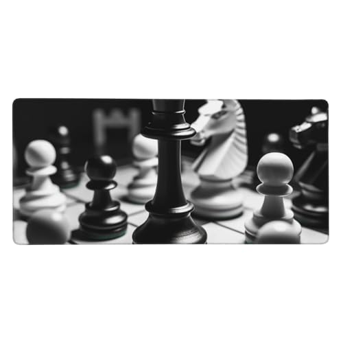 Schwarz-weiße Schach-Schreibtischunterlage, XXL, 90 x 40 cm, großes ausziehbares Mauspad, Tastaturmatte, rutschfeste Gummiunterseite, Gaming-Mauspad, ästhetische Schreibtischmatte, Computer-Mauspad, Schwarz-weiße Schach-Schreibtischunterlage, XXL, 90 x 40 cm, großes ausziehbares Mauspad, Tastaturmatte, rutschfeste Gummiunterseite, Gaming-Mauspad, ästhetische Schreibtischmatte, Computer-Mauspad, von FJWSLCH