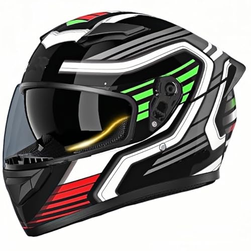 Integraler Motorradhelm, Atmungsaktiver Rollerhelm Für Damen, Herren, Erwachsene, Sicherheitsschutz, ECE-Zertifizierte Motocross-Helme, Modulare Motorradhelme D,S/(55~56cm) von FKPYVKUJ