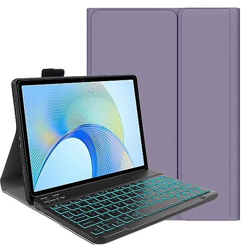 FKQLH Hülle mit Tastatur für Lenovo Tab K11 Plus 11,5 Zoll TB352FU 2024, (QWERTY Layout) 7 Backlightfarben Bluetooth-Tastatur für Abnehmbare kabellose Tastatur, Lila von FKQLH