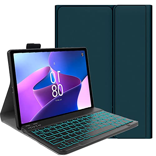 FKQLH Tastatur Hülle für iPad Pro 11 Zoll M4 2024 mit 7-Farbe Tastatur Magnetische Kabelloser Bluetooth Abnehmbare [Deutsche QWERTZ] Schutzhülle, Grün von FKQLH