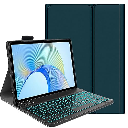 FKQLH Tastatur Hülle für iPad Pro 13 Zoll M4 2024 mit 7-Farbe Tastatur Magnetische Kabelloser Bluetooth Abnehmbare [Deutsche QWERTZ] Schutzhülle, Grün von FKQLH