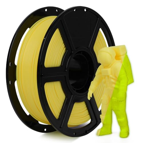 FLASHFORGE Glow-in-The-Dark Rapid PLA-Filament 1,75mm, Hoher Fluss Schnelles 3D Drucker Filament Leuchtend Gelb Max 500mm/s Drucken, Hohe Helligkeit und Langanhaltender Leuchteffekt von FLASHFORGE