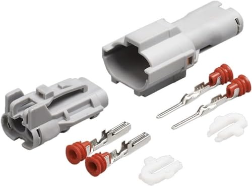 FLDOTKJLW 1/5/10/20/50Sets 2 Pin Auto Tagfahrlicht Grau Weiblich Männlich Wasserdichter Stecker Automotive 7123-1424-40 mit Anschlüssen von FLDOTKJLW