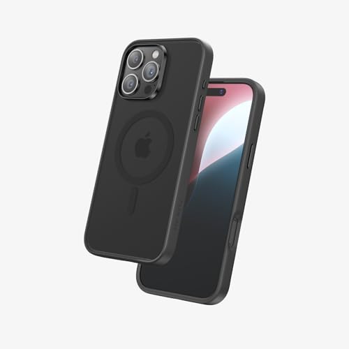 FLOLAB Surtect Tri-Fusion magnetische Schutzhülle für iPhone 16 Pro Max, schützend, schlankes Design, Magsafe-kompatibel, Militärqualität, komplett schwarz, matt, durchscheinend von FLOLAB