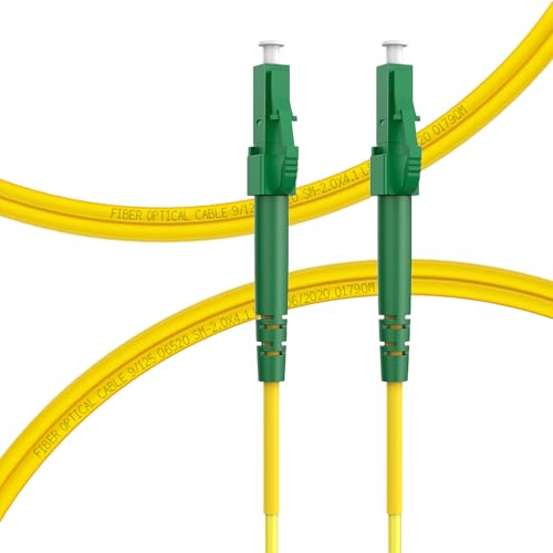 FLYPROFiber 0.5m Glasfaserkabel LC APC auf LC APC, LWL Patchkabel Singlemode Glasfaser Kabel Simplex 9/125μm, Lichtwellenleiter LSZH von FLYPROFiber