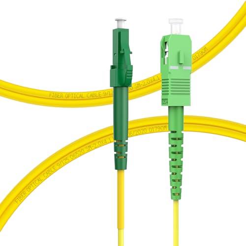 FLYPROFiber 0.5m Glasfaserkabel LC APC auf SC APC, LWL Patchkabel Singlemode Glasfaser Kabel Simplex 9/125μm, Lichtwellenleiter LSZH von FLYPROFiber