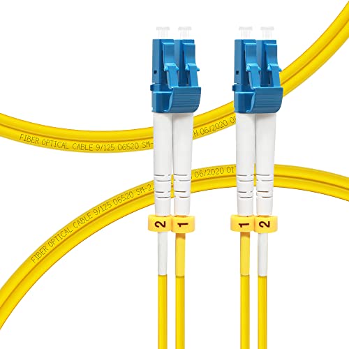 FLYPROFiber 1M OS2 LC auf LC LWL Glasfaser Patchkabel | Längenoptionen: 0,2m-200m, 1G/10GB Singlemode Duplex LC-LC 9/125um SMF LWL Kabel LSZH 1 Meter, 10 Packs von FLYPROFiber