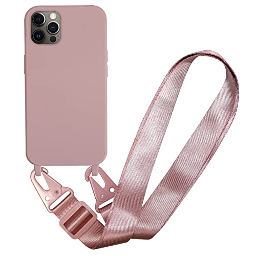 FERLAN Handykette Hülle kompatibel mit iPhone 14 Pro Max Stylische Abnehmbar Necklace Case Schutzhülle Handyhülle Verstellbarer Handykette Stoßfest Silikonhülle TPU Bumper，Dunkelrot von FMPCUON