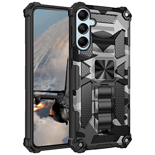 FMPCUON Hülle für Samsung Galaxy A14 5G,für Samsung Galaxy A14 5G Handyhülle,360 Grad Armor Panzerhülle Heavy Duty Schutzhülle mit Ständer Case Cover für Galaxy A14 5G- Schwarz von FMPCUON