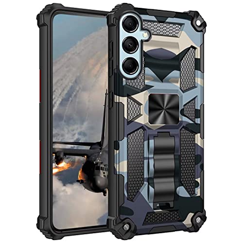 FMPCUON Hülle für Samsung Galaxy A34 5G,für Samsung Galaxy A34 5G Handyhülle,360 Grad Armor Panzerhülle Heavy Duty Schutzhülle mit Ständer Case Cover für Samsung Galaxy A34 5G- Navy Blau von FMPCUON