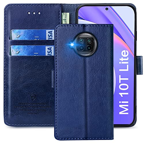 FMPCUON Hülle für Xiaomi 10T Lite Handyhülle [Standfunktion] [Kartenfach] [Magnetverschluss] Tasche Flip Case Schutzhülle lederhülle klapphülle,Blau von FMPCUON